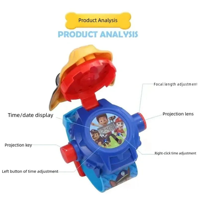 Paw Patrol Watch Cartoon 3D Projection Watch Chase Rubble Marshall Skye Anime Digital Watches Model Children Toy Wristband Watch - LOCKDEALZ