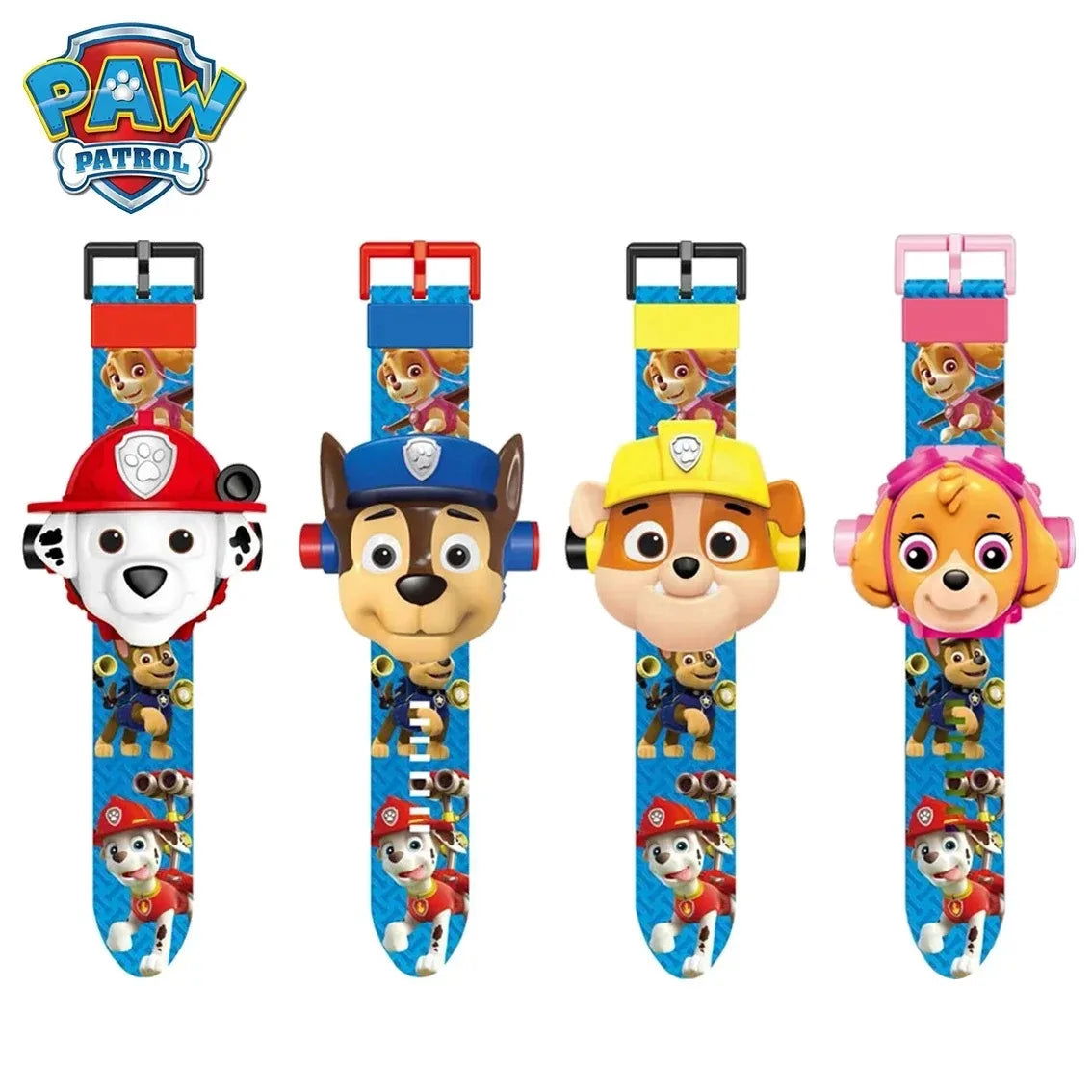 Paw Patrol Watch Cartoon 3D Projection Watch Chase Rubble Marshall Skye Anime Digital Watches Model Children Toy Wristband Watch - LOCKDEALZ