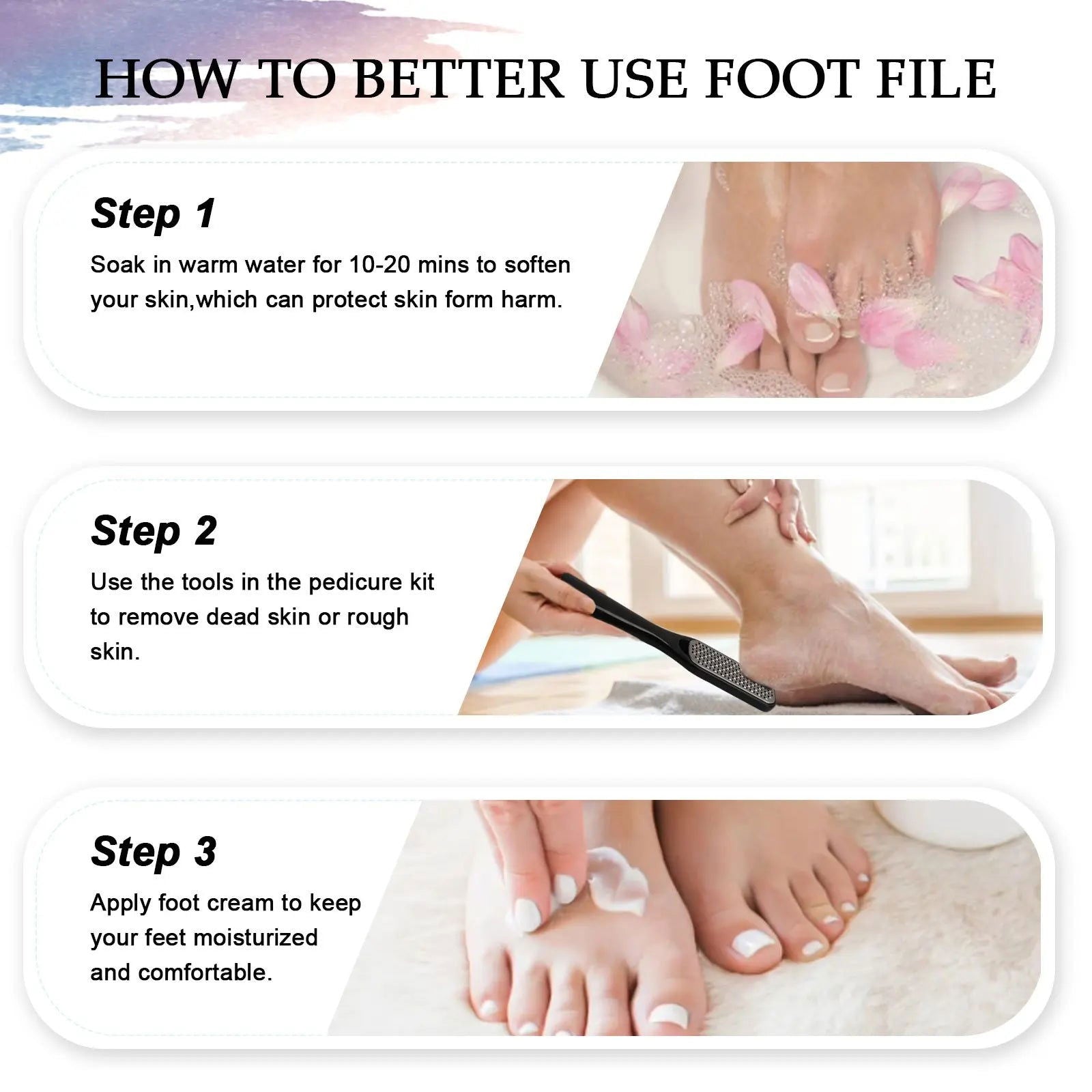 Pedicure Set Peeling and Exfoliating Calluses Foot Scrubbing Brush Stainless Steel Double-sided Foot Care Pedal Stone 10 in 1 - LOCKDEALZ