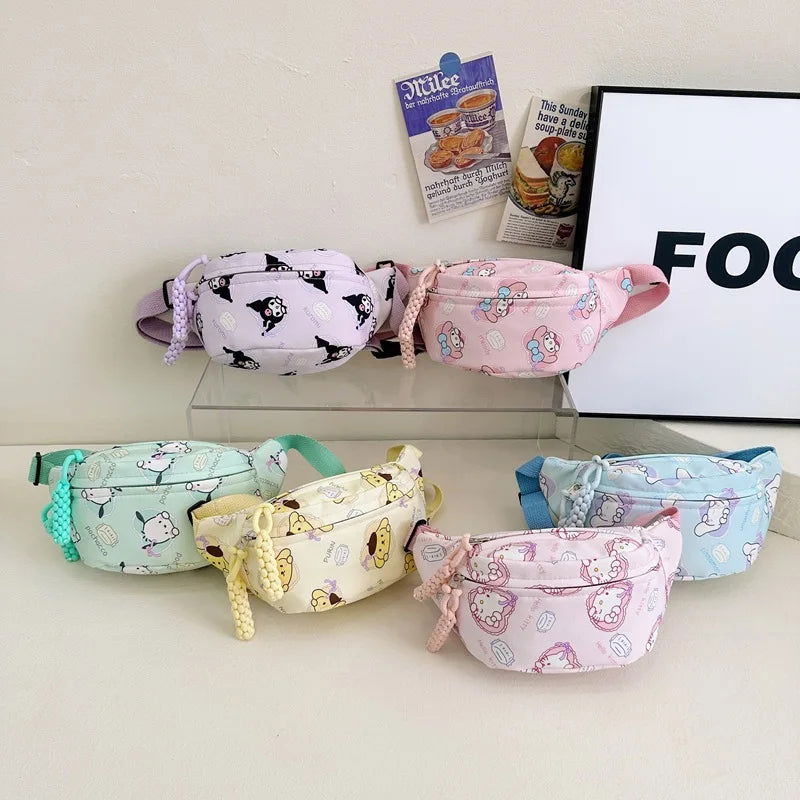 Sanrio Anime HelloKitty Chest Bag Cartoon kulomi Cinnamoroll Cute Crossbody Bag Shoulder Bag Coin Purse Kawaii Children Gift - LOCKDEALZ