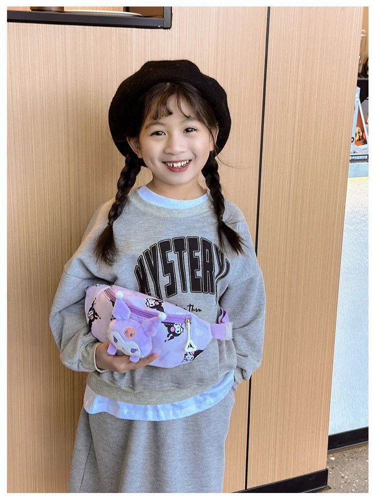 Sanrio Anime HelloKitty Chest Bag Cartoon kulomi Cinnamoroll Cute Crossbody Bag Shoulder Bag Coin Purse Kawaii Children Gift - LOCKDEALZ
