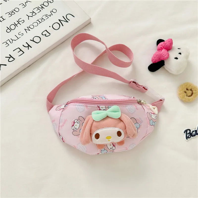 Sanrio Anime HelloKitty Chest Bag Cartoon kulomi Cinnamoroll Cute Crossbody Bag Shoulder Bag Coin Purse Kawaii Children Gift - LOCKDEALZ