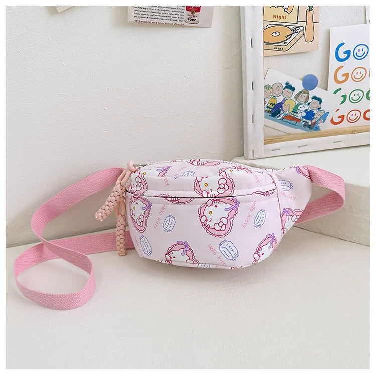 Sanrio Anime HelloKitty Chest Bag Cartoon kulomi Cinnamoroll Cute Crossbody Bag Shoulder Bag Coin Purse Kawaii Children Gift - LOCKDEALZ