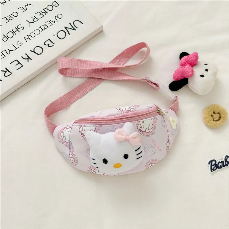 Sanrio Anime HelloKitty Chest Bag Cartoon kulomi Cinnamoroll Cute Crossbody Bag Shoulder Bag Coin Purse Kawaii Children Gift - LOCKDEALZ