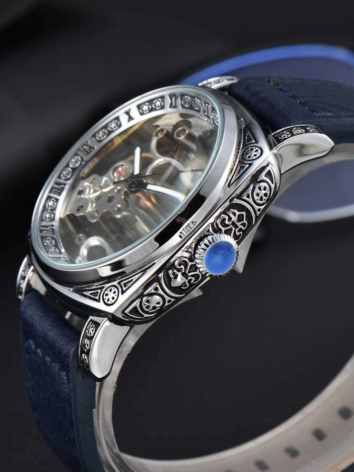 men watches 2024   retro style automatic watch for men skeleton carve waterproof leather no logo watch free shipping items - LOCKDEALZ