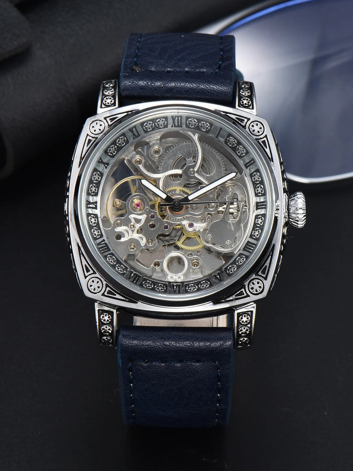 men watches 2024   retro style automatic watch for men skeleton carve waterproof leather no logo watch free shipping items - LOCKDEALZ